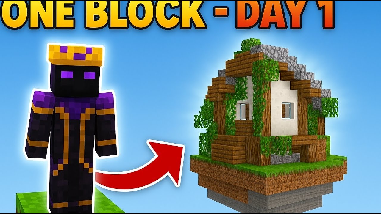I survived 100 days on one block in minecraft whit my friend #minecraft ...