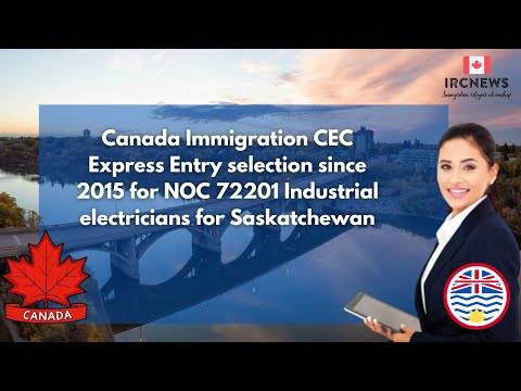 CEC Express Entry selection since 2015 for NOC 72201 Industrial electricians for Saskatchewan