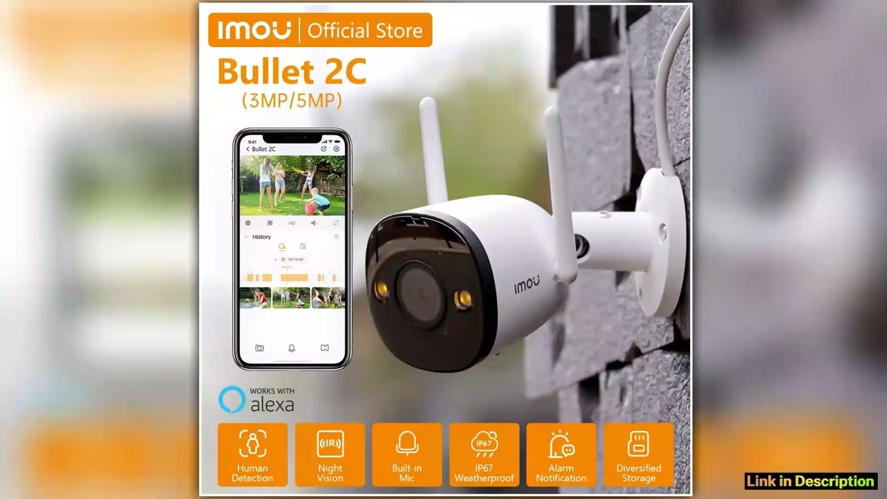 IMOU Outdoor Bullet 2C 5MP Wifi Camera Weatherproof AI Human Detection Outdoor Surveillance ip