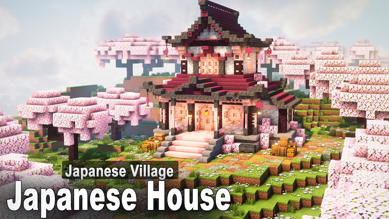 Minecraft: How to build a Japanese Cherry House | SimpleTutorial - YouTube