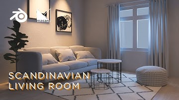 Scandi Living Room - Blender 2.82 Interior Archviz Tutorial (Part 3 of 3)