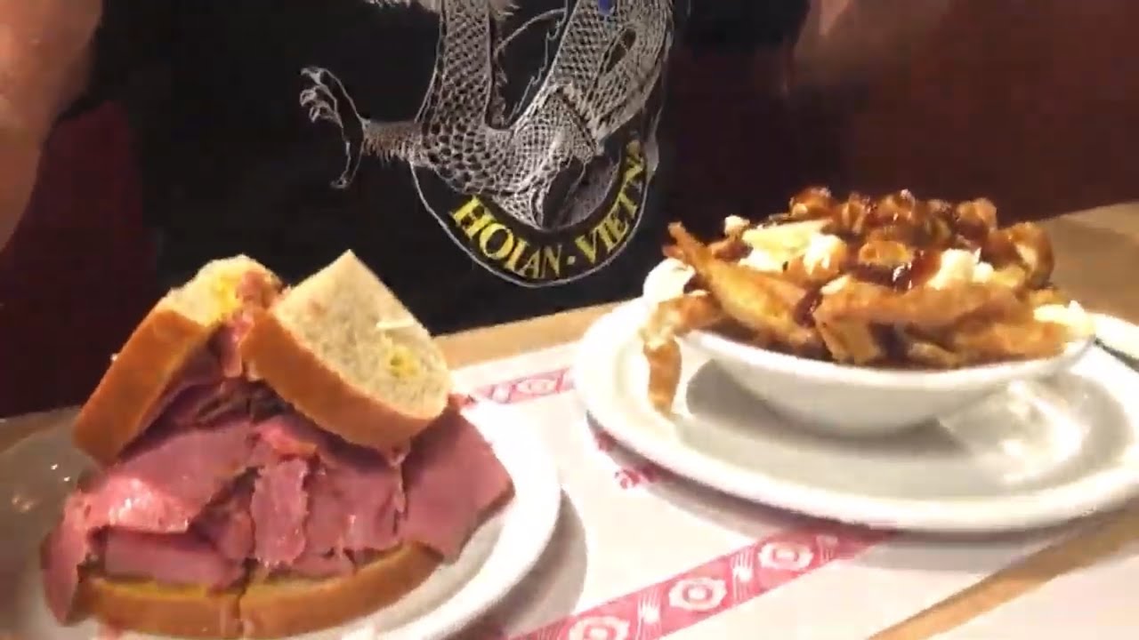 Montreal Smoked-meat sandwich and Poutine at the GreenSpot Diner