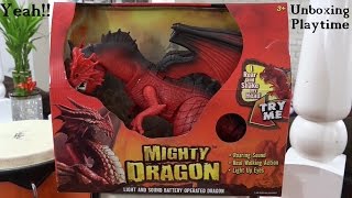 Dinosaur and Dragon Toys: Mighty Dragon w/ light and sound Unboxing & Playtime