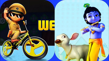 Little Singham Cycle Race vs Little Krishna Run Gameplay 