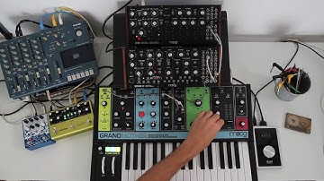 Moog Grandmother + Mother32 + Dfam + Avalanche Run V2 + Strymon Volante