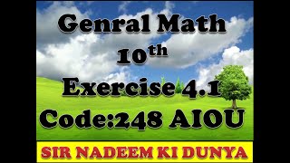 Ex 4.1 Gen Math Q 1 to 10 Code 248