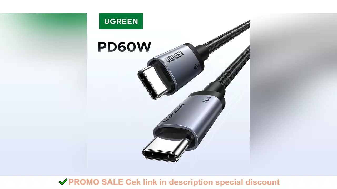 UGREEN USB C Cable PD60W Fast Charge Cable for iPhone 17 16 15 Samsung S25 S24 iPad MacBook Air Xiao