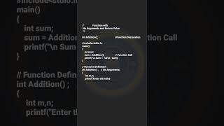 FUNCTION WITH NO ARGUMENTS AND NO RETURN VALUES #functions #programming #coding #argument #noreturn Profile