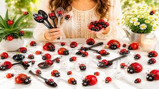 🐞 Kullanılmayan Plastik Kaşıklardan Sevimli Uğur Böceği Yapımı 🥄 Muhteşem Kendin Yap DIY