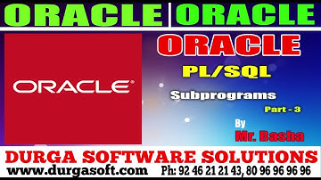 Oracle Tutorial || onlinetraining||PL/SQL|| Subprograms Part - 3 by basha