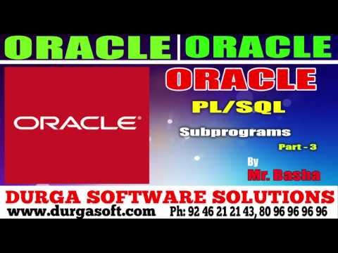 Oracle Tutorial || onlinetraining||PL/SQL|| Subprograms Part - 3 by basha