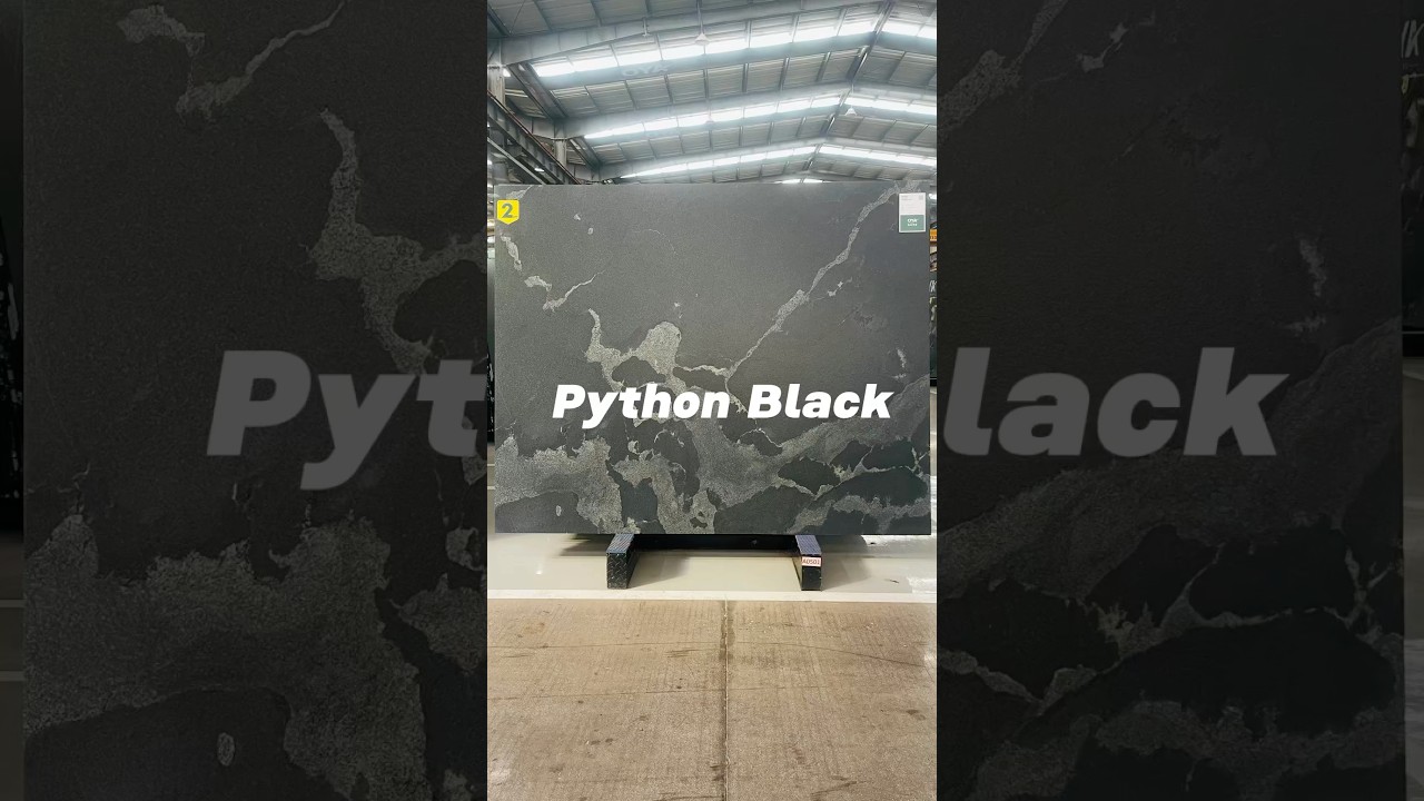 Python Black Granite in Leather Finish 2.0 cm slabs Bookmatched .