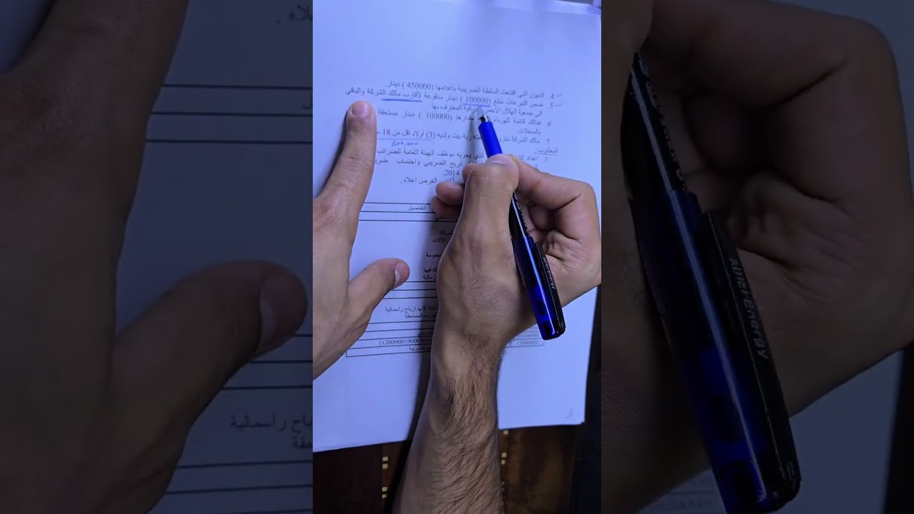 تعديلات الربح الضريبي - مثال اول - جزء اول (كشف التعديلات)