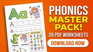 All-In-One A-Z Worksheet Booster Pack! Trace, Color, Find, & Master Phonics!