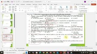 Algorithm analysis and design midterm and quiz 2 solution