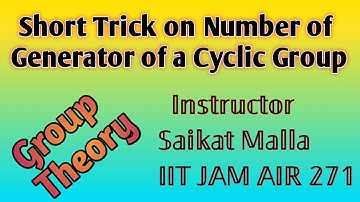 Short trick for number of Generators in Cyclic Groups|| Generator of Cyclic Group|| Group Theory.