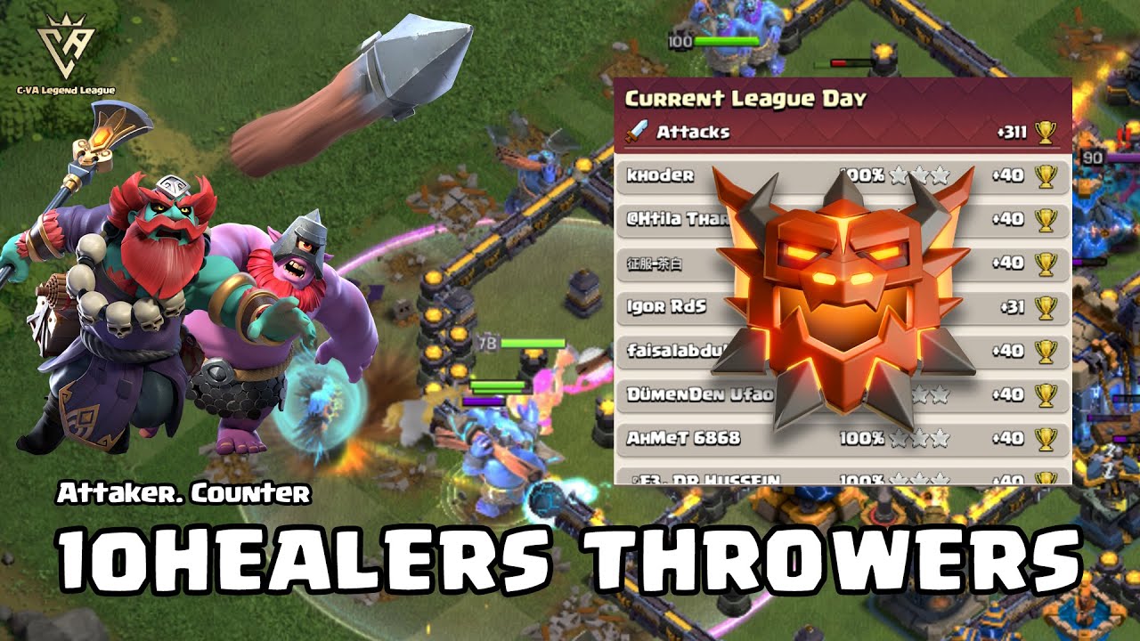 [CLASH OF CLANS] Day 1 | Mass 10 Healers Throwers Attack!!