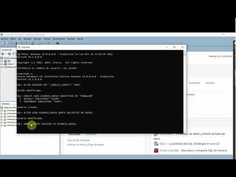 CREAR USUARIO EN ORACLE 19C OCTUBRE 2022