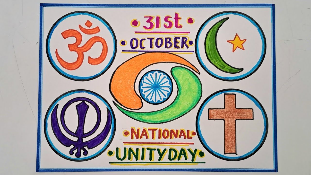 National Unity Day Drawing Easy Steps//How to Draw National Unity Day