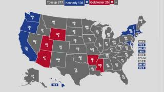 Alternate History 1964 Election Prediction - John F. Kennedy vs Barry Goldwater (if JFK survived)