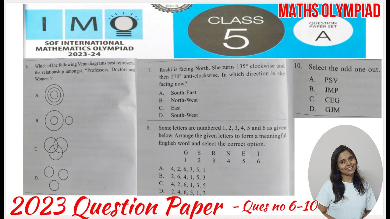 IMO 2023 Class 5 Question Paper SET A- Ques No 6-10 | Class 5 Math ...
