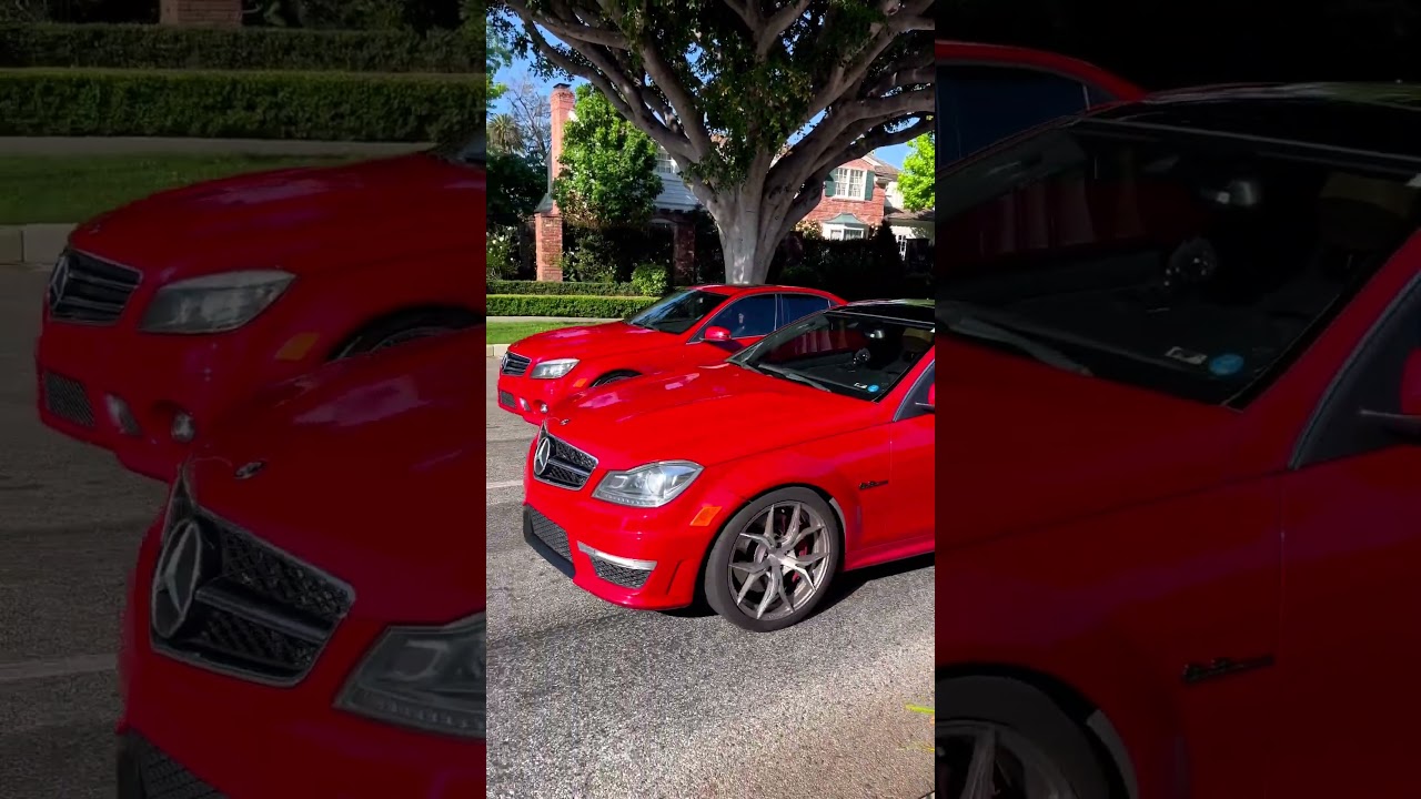 The Mercedes Benz W204 C63 AMG Coupe & Sedan Both In Red!