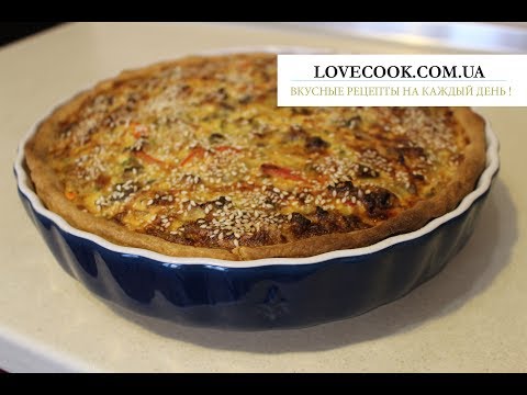 Видео рецепт Пирог с грибами, сметаной и сыром