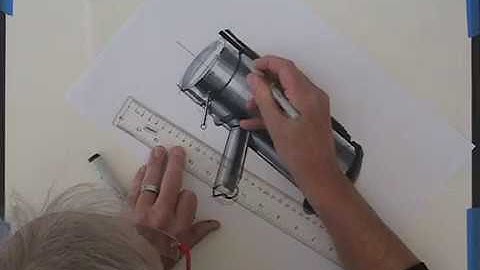 Draw and render in Grayscale Chrome Cylindrical Faucet, Lesson 6 Section 4