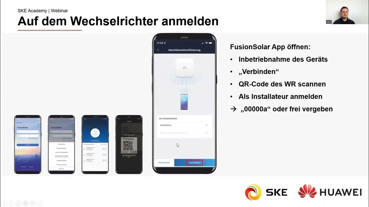 Webinar Deutsch - Wechselrichter-Inbetriebnahme & Funktionen mittels  FusionSolar App 