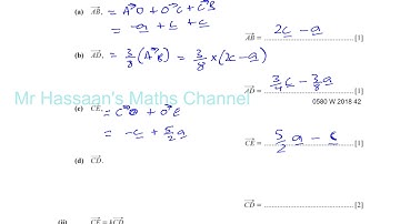 0580/O/N/42 CIE  October 2018 Q11(b) Vector Geometry