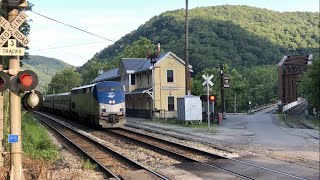 Abandoned Coal Town Comes To Life, Amtrak Train Stops At Passenger Train Station, Thurmond Trains 4K