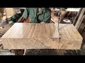 Woodworking Skills Of Talented Carpenter // Hardwood Processing Projects With Wood Carving Details