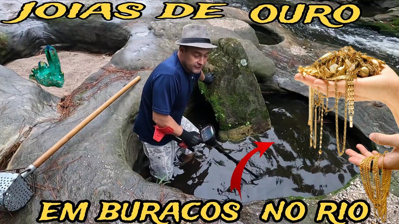veja como encontrei joias de ouro em buracos no leito do rio# ...