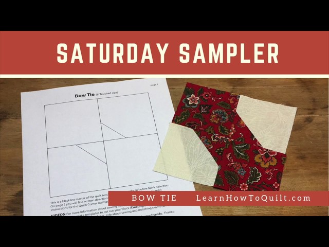 Saturday Sampler - Bow TIe (Quick Corner Method) - YouTube saturday-sampler-bow-tie-quick-corner-method-youtube