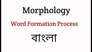Morphology in Linguistics / Word formation process