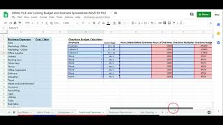 Calculating and Budgeting for Overtime - Budget and Estimate Spreadsheet for Contractors