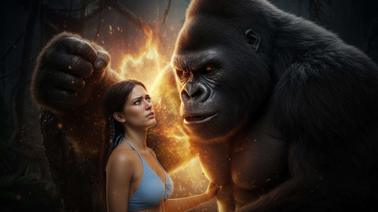King Kong guards the beautiful woman all night: A Legend's Sacrifice.