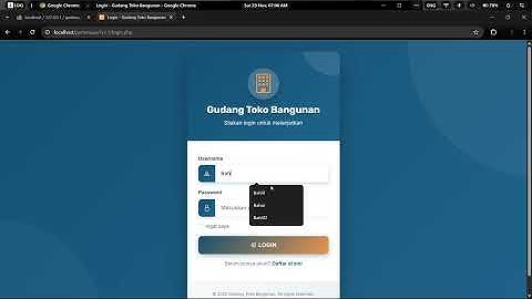 Demonstrasi Aplikasi Gudang Toko Bangunan Berbasis Website
