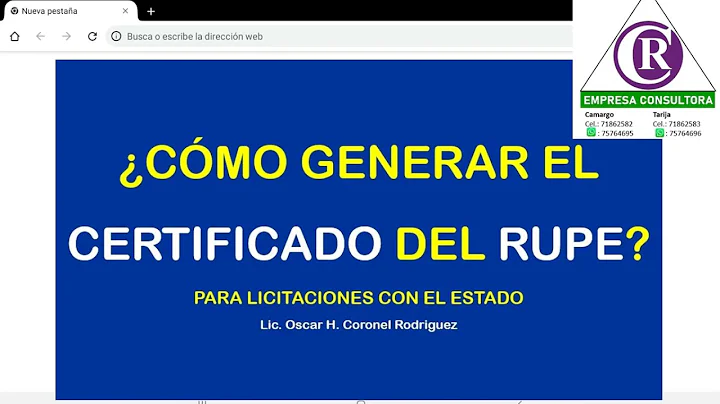 Como Generar un Certificado RUPE, para licitaciones con el Estado