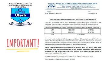 MAKAUT CA3 & CA4 NOTICE for ODD SEM STUDENTS| NOTICE ABOUT FINAL SEMESTER EXAM 2021 |