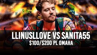 LLinusLLove vs Sanita55 PLO20k  Vol.2 High Stakes Poker Highlights