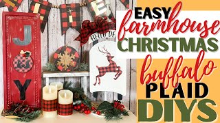 EASY FARMHOUSE CHRISTMAS DIYS | RUSTIC CHRISTMAS BUFFALO PLAID |  | HIGH END CHRISTMAS DIYS FOR LESS
