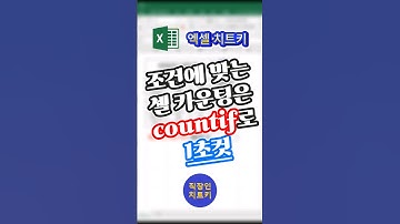 countif함수로 조건에 맞는 셀 한방에 카운팅!⭐ #shorts #쇼츠 #엑셀 #엑셀강의 #엑셀기초 #excel #엑셀함수 #엑셀꿀팁 #exceltips