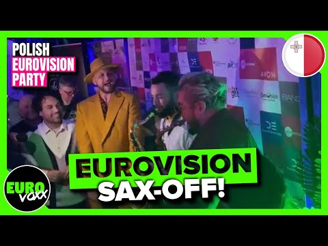 THE BUSKER x SUNSTROKE PROJECT EUROVISION SAX-OFF! // Polish Eurovision Party // Malta Eurovision 23