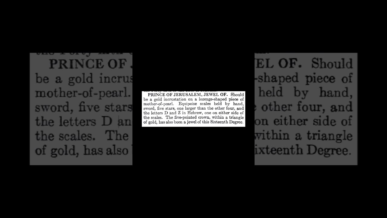 Prince Of Jerusalem, Jewel Of: Encyclopedia of Freemasonry By Albert G. Mackey