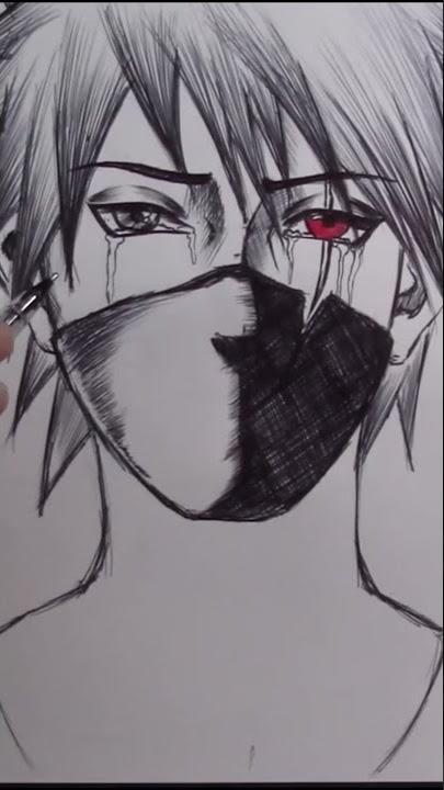 🖊️ Kakashi Hatake Desenho - Caneta BIC 