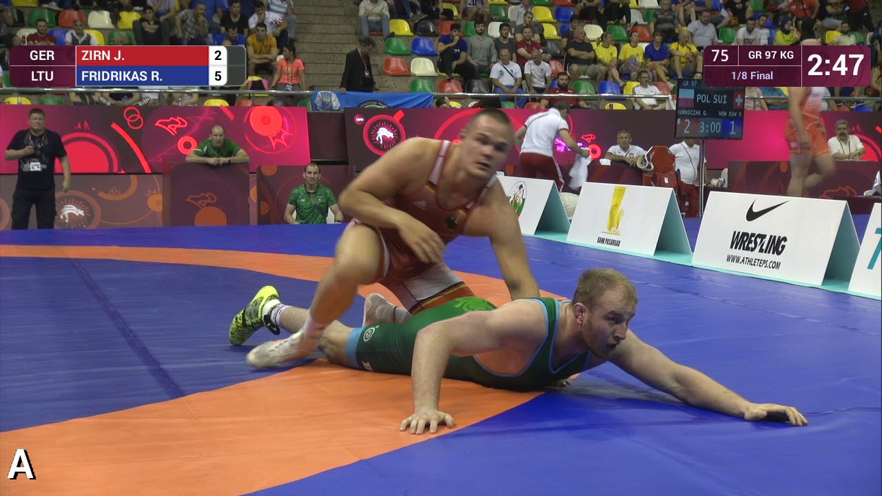 1/8 GR - 97 kg: J. ZIRN (GER) v. R. FRIDRIKAS (LTU)