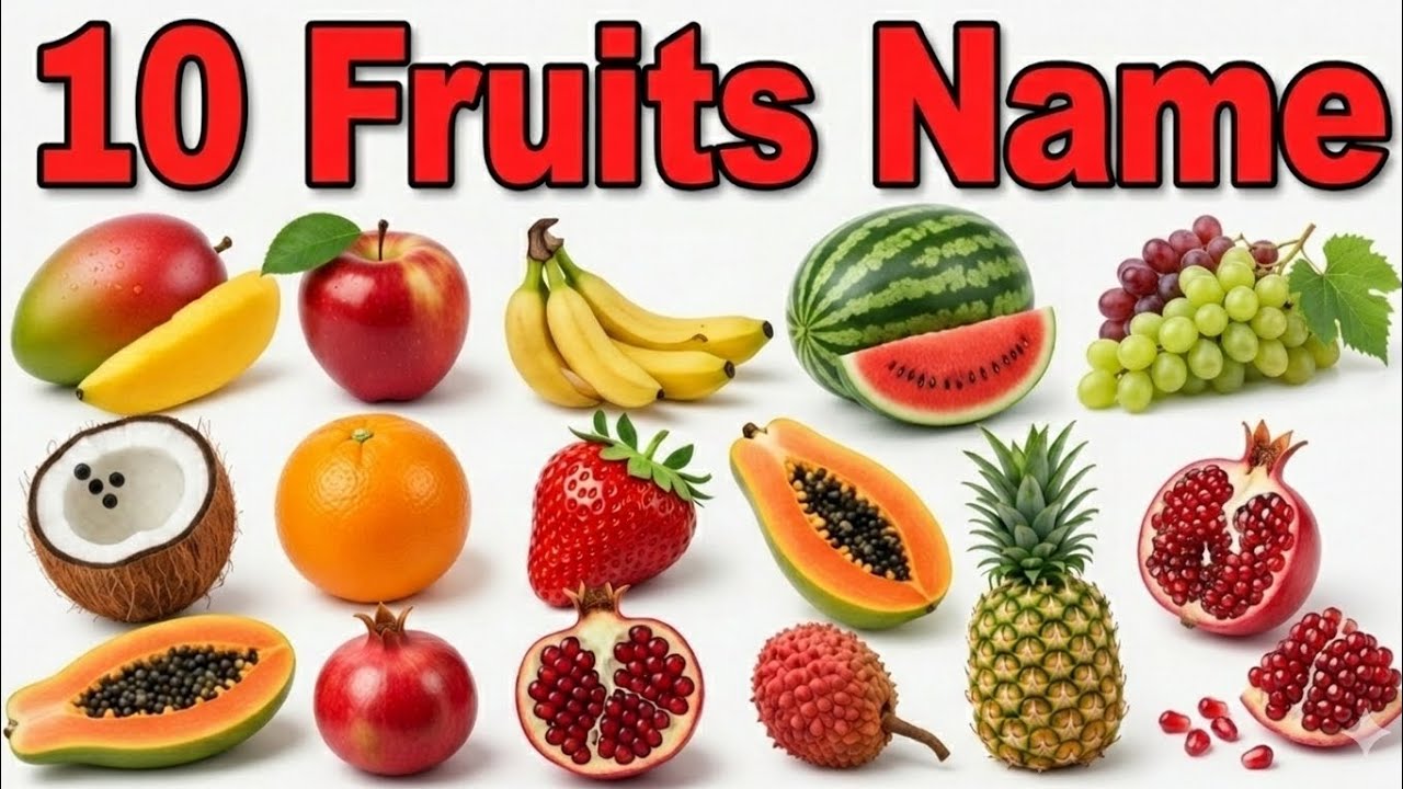 25 Fruits Name in English and Hindi | फलों के नाम | Kids Learning Video | Nursery LKG UKG |