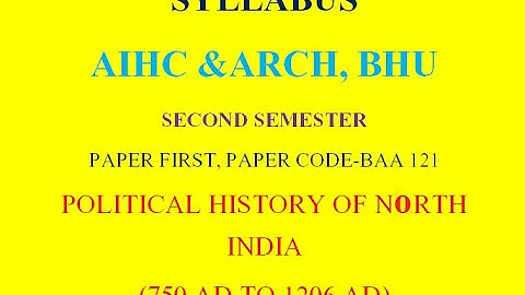SYLLABUS OF AIHC BHU BA FIRST YEAR II nd Sem Paper I