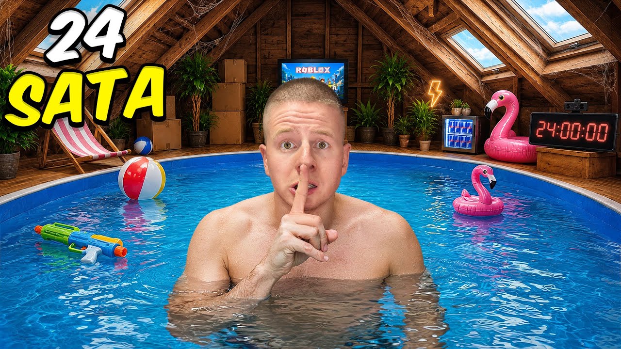 24 SATA U TAJNOM BAZENU NA TAVANU !